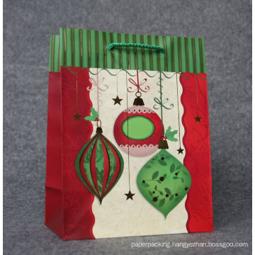 Christmas Printing Paper Gift Bag with Golden Stamping